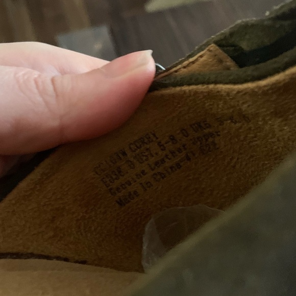 Aetrex Corey Clog olive leather memory foam boho casual comfort spring  $160 - Picture 4 of 6